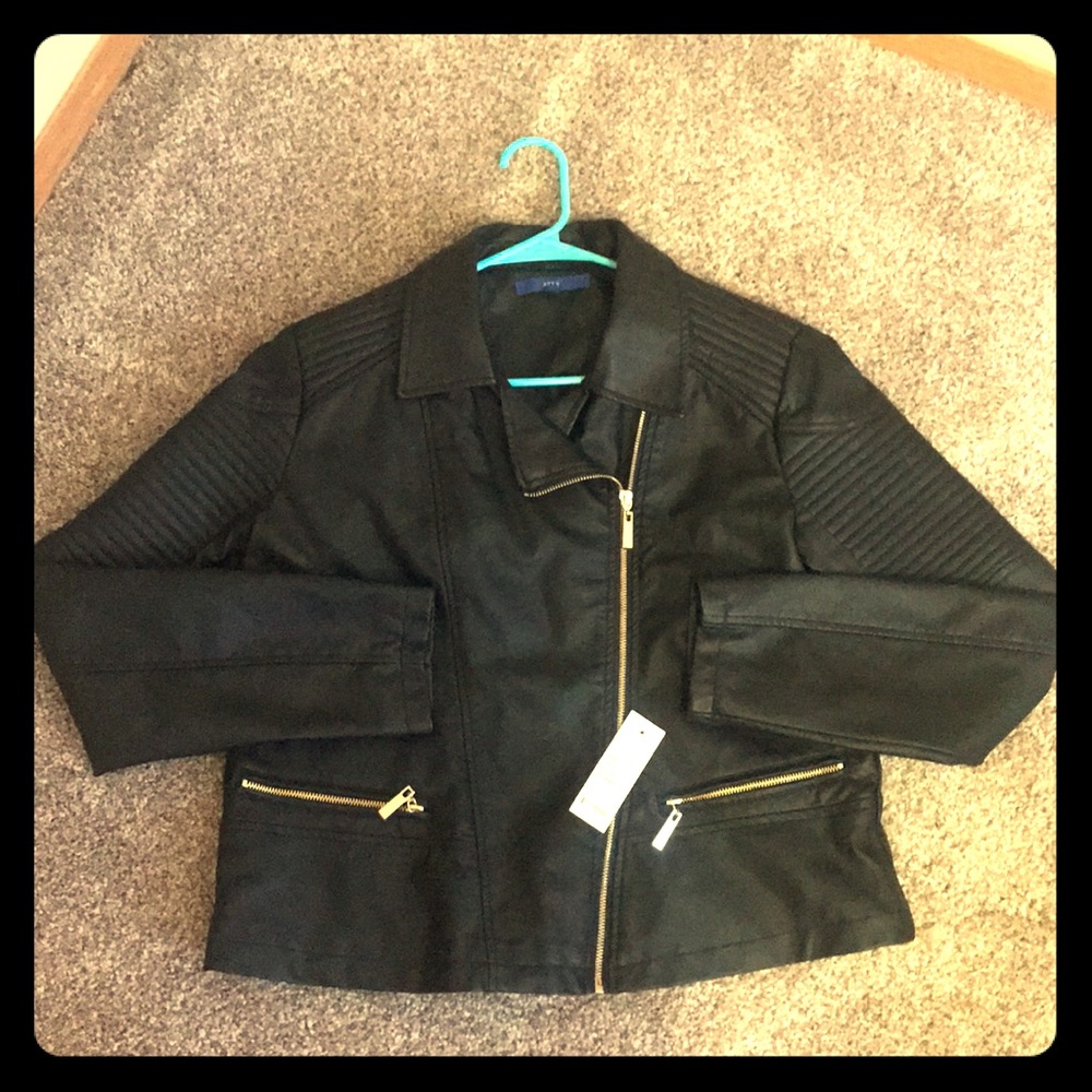 Black Leather (imitation) jacket. Brand NEW!
